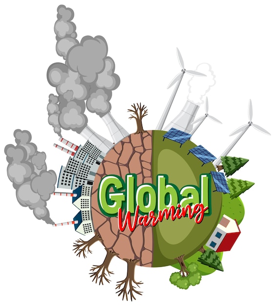 Global warming vector concept