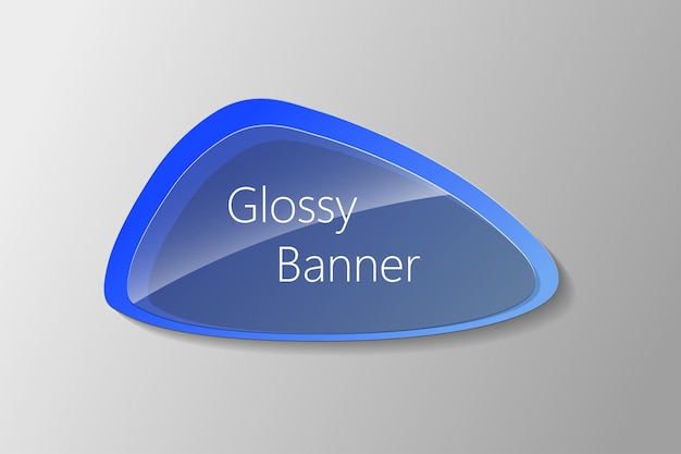 Glossy blue banner Vector illustration