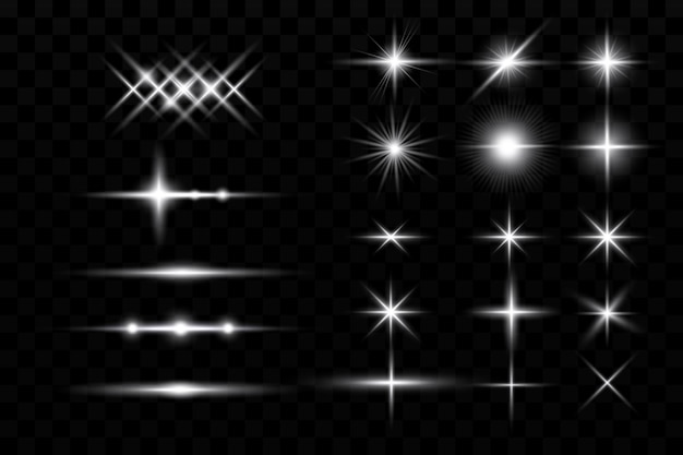 Vector glow effect star on transparent backgroundbright sun vector illustration