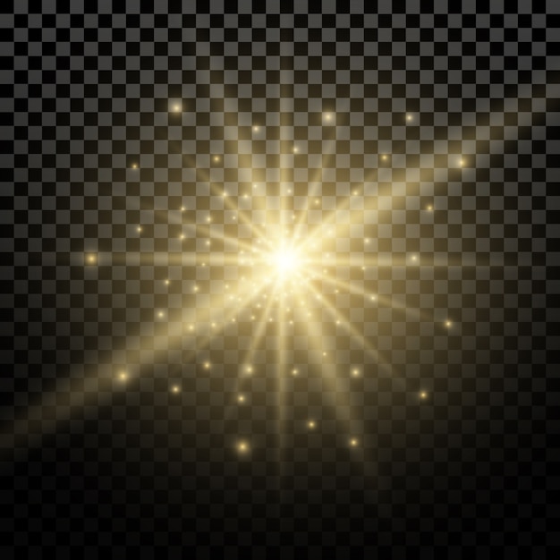 Vector glow light effect. star burst with sparkles.