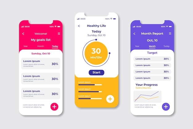 Goals and habits tracking app