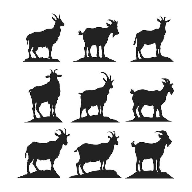 Goat silhouette icon symbol logo black design vector illustration