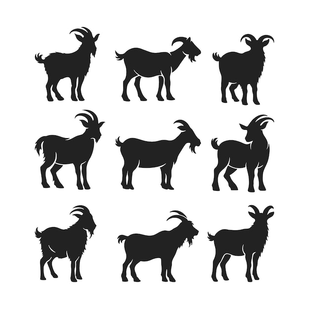 Goat silhouette icon symbol logo black design vector illustration