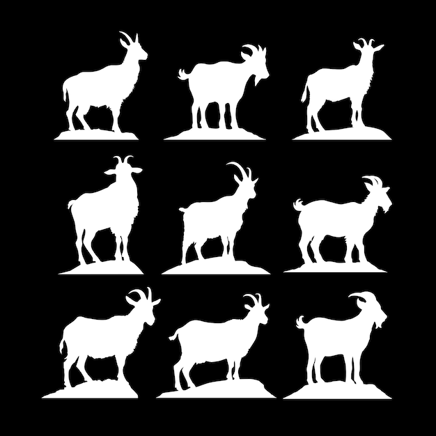 Goat silhouette icon symbol logo black design vector illustration