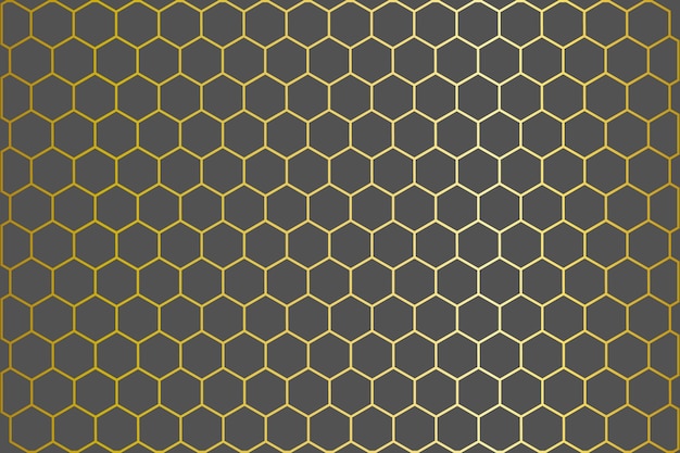 Vector gold gradient honeycomb pattern design