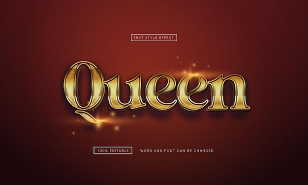 Gold Queen Text Effect Editable