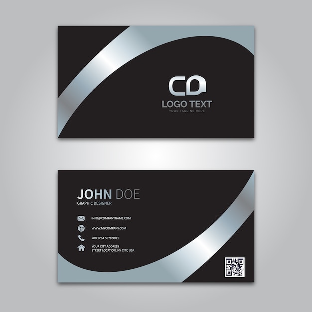 Gold silver business card template