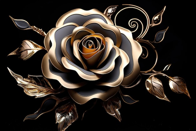 Vector a gold and silver flower with the word quot gold quot on it