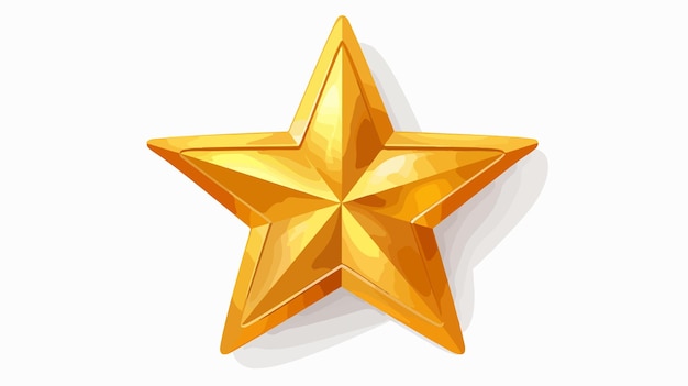 Vector gold star on a white background