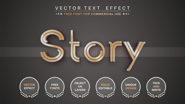 gold story  text effect  