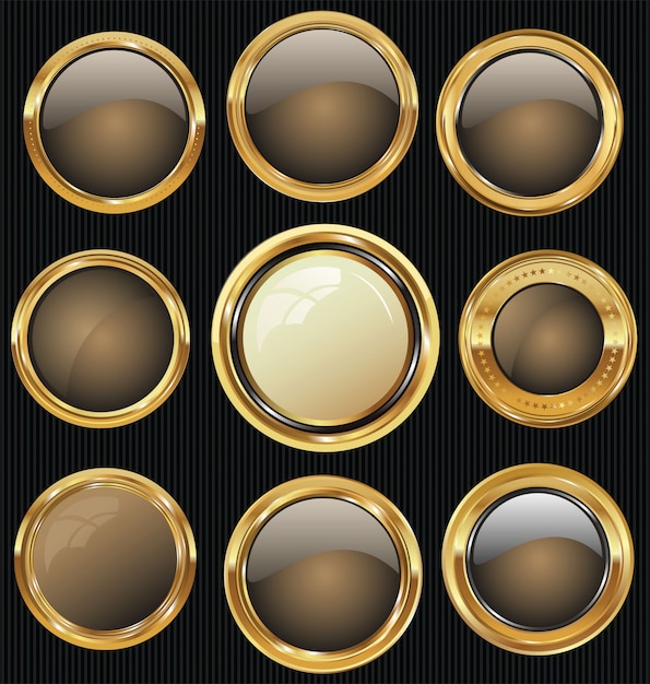 Vector golden badges