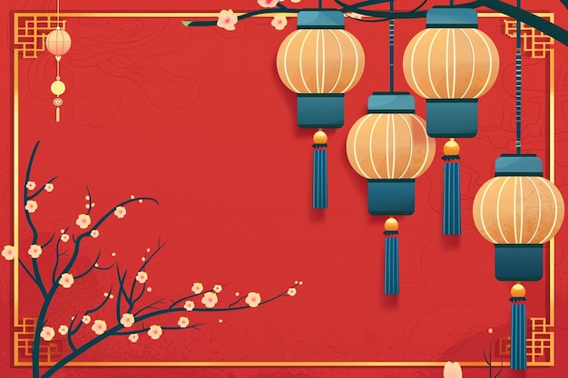 Vector golden border chinese new year background