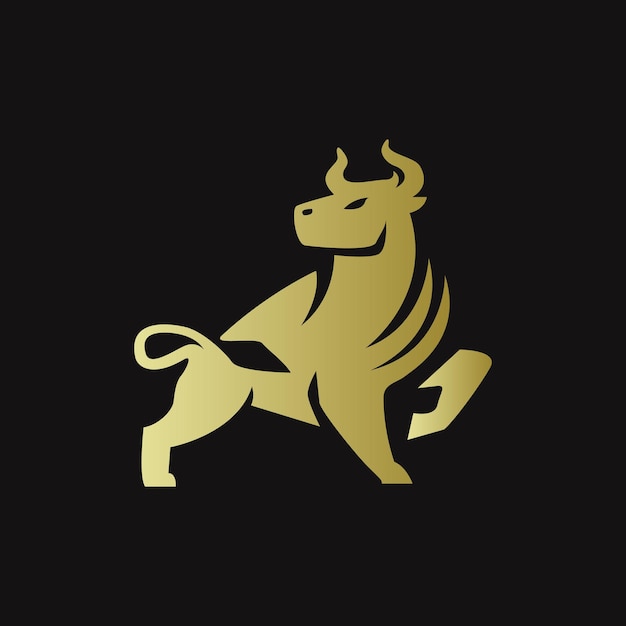 Vector a golden bull logo with a black background