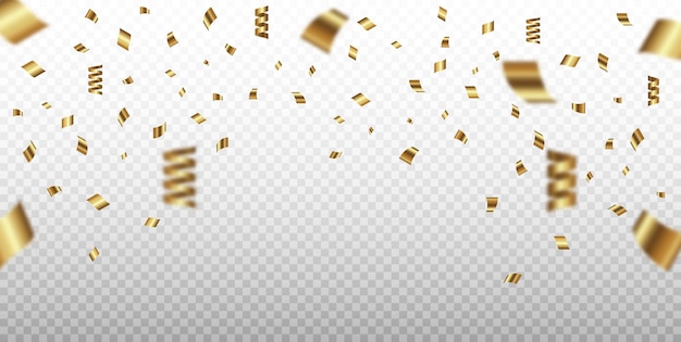 Golden confetti background Gold confetti falling from the top Birthday celebration Vector EPS 10