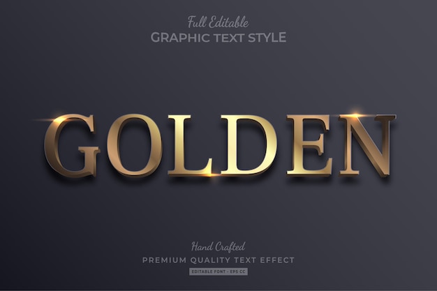 Golden Elegant Editable Text Effect Font Style