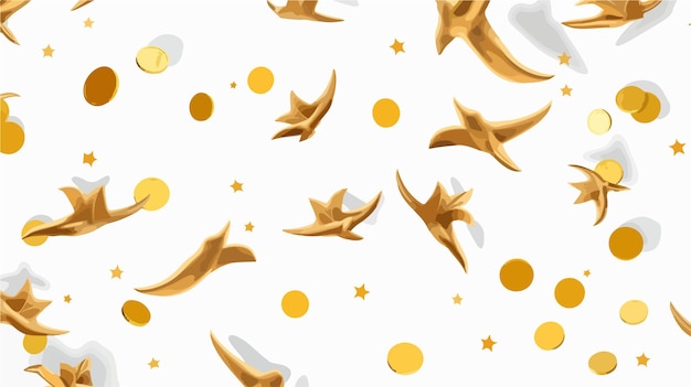 Vector golden euro flying seamless pattern background