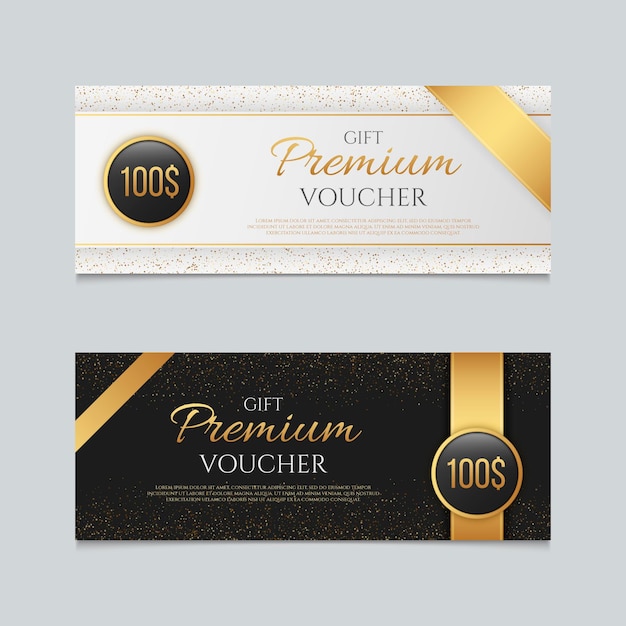 Vector golden gift voucher template