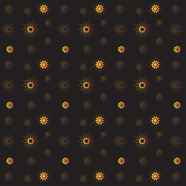 golden rich floral seamless pattern on black background