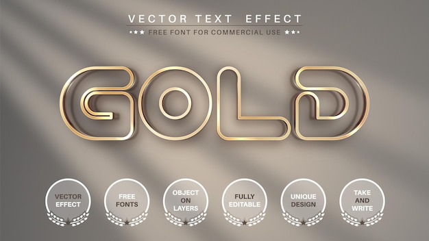 Golden Sstroke Editable Text Effect Font Style