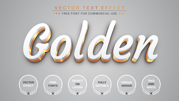 Golden Stroke Editable Text Effect, Font Style