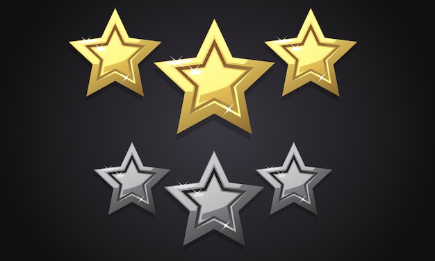 Golden three rating stars 