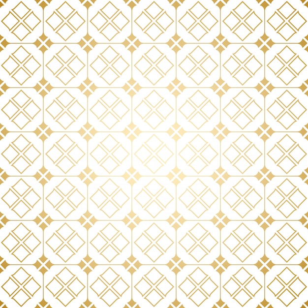 Golden and white art deco geometric seamless pattern