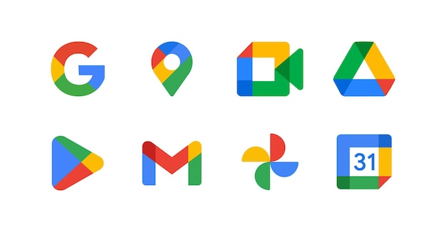 Vector google application logo set collection