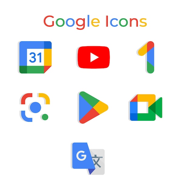 Vector google icons vector editable design for use of editorial