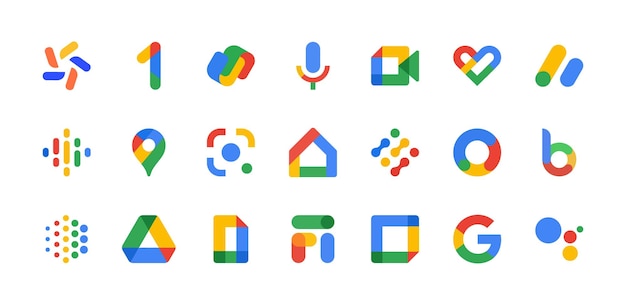 Vector google services icons set of color google services editorial isolated google products logos vector icons