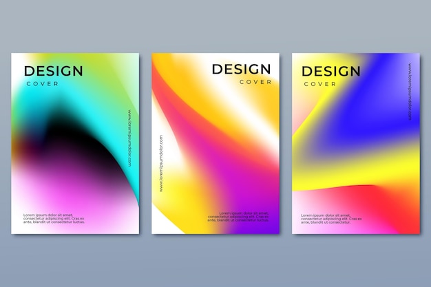 Vector gradient abstract blurred cover collection