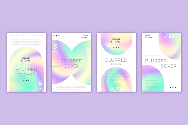 Vector gradient abstract blurred covers