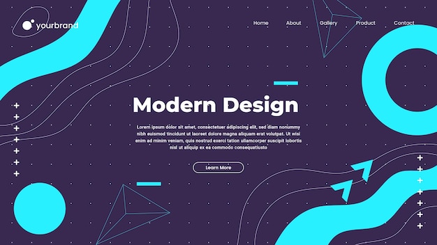 Vector gradient abstract fluid landing page design premium vector