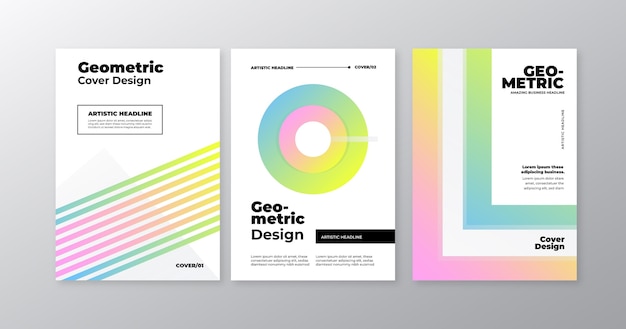 Vector gradient abstract shapes cover collection