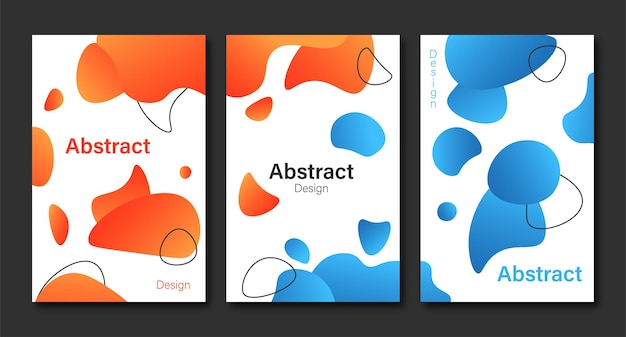 Gradient abstract shapes vector set