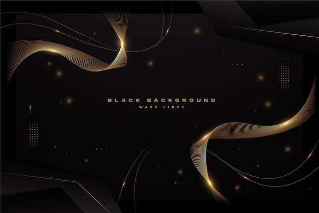 Gradient black background with wavy lines