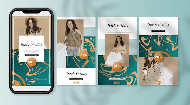 Gradient black friday instagram stories