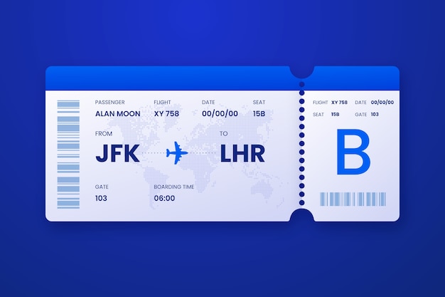 Vector gradient boarding pass illustration