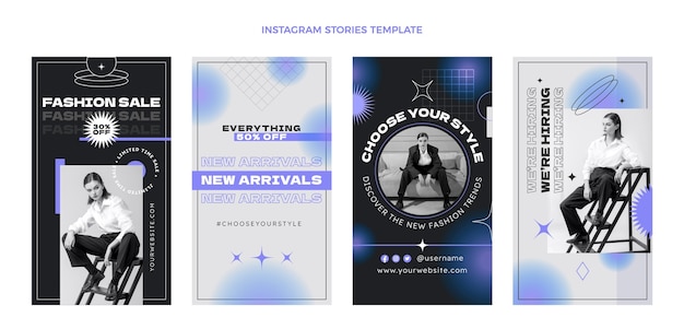 Gradient boutique instagram stories template