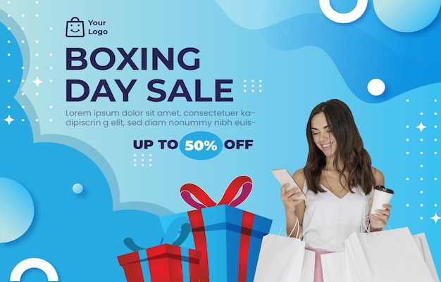 Gradient boxing day sale illustration