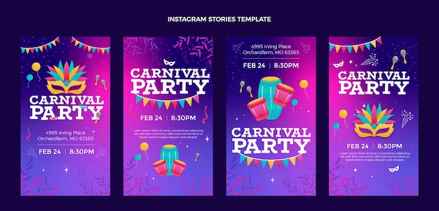 Gradient carnival instagram stories collection