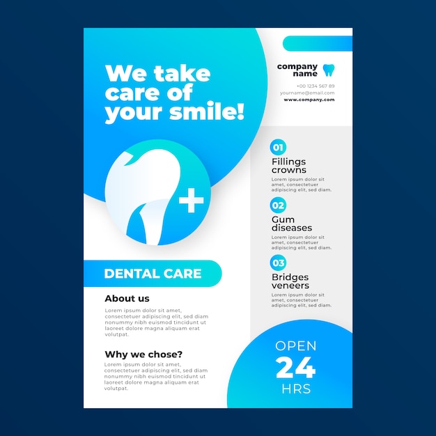 Gradient dental flyer template