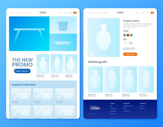 Gradient ecommerce design template