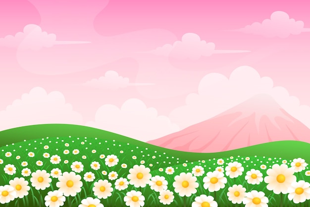 Gradient flower field background