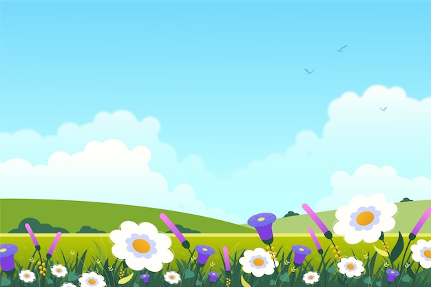 Gradient flower field background