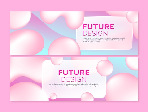 Gradient glassmorphism banner set