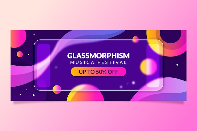 Gradient glassmorphism banner