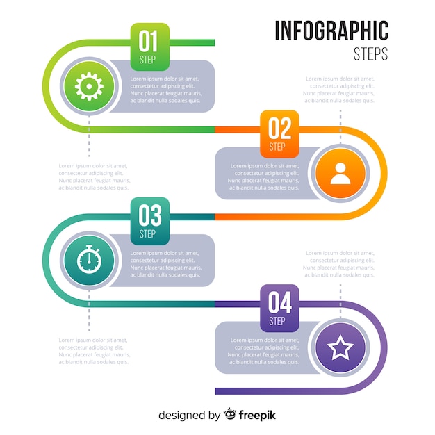 Vector gradient infographic steps