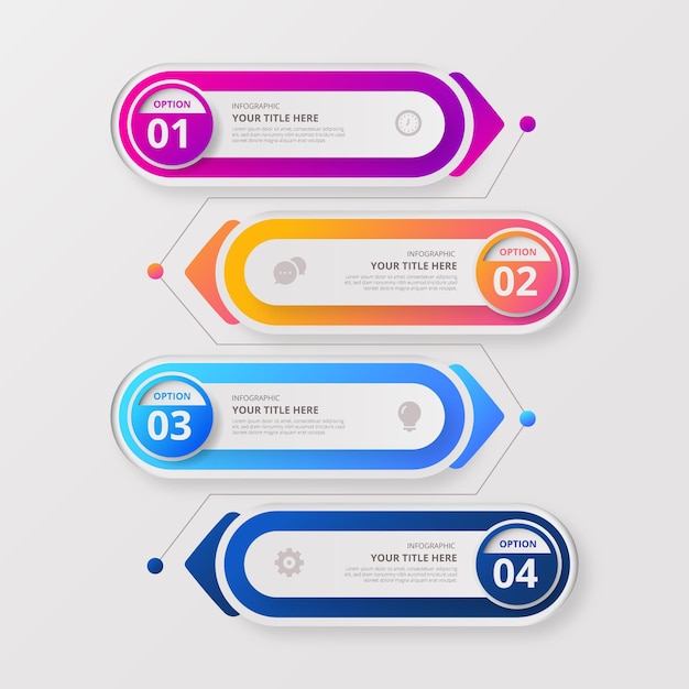 Gradient infographic template with steps