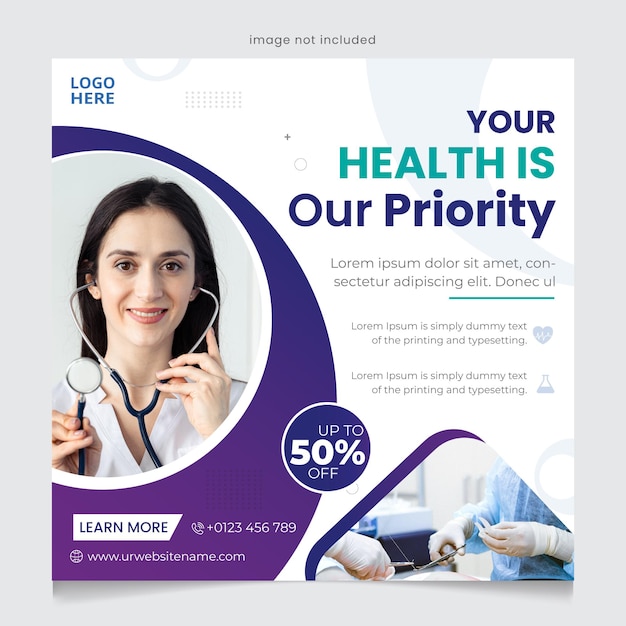 Gradient medical Facebook and instagram post template