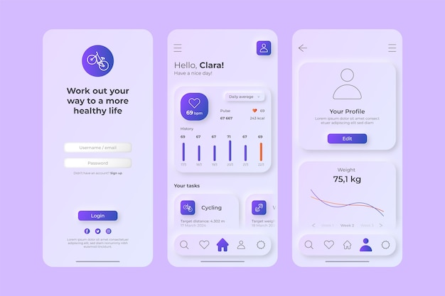 Gradient mobile ui/ux landing page